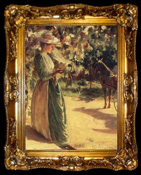 framed  Charles Courtney Curran Woman with a horse, ta009-2